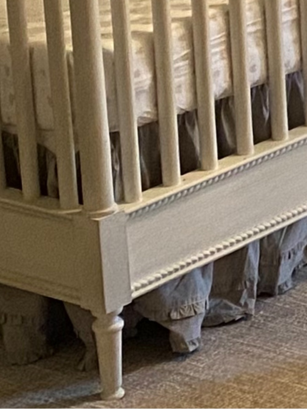 Restoration Hardware Gray Ruffled Bed Skirt